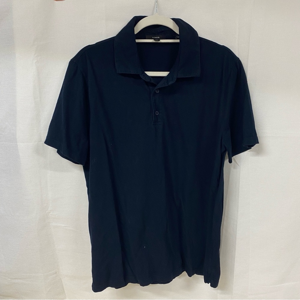Vince Men's Black Classic Short-Sleeve Polo